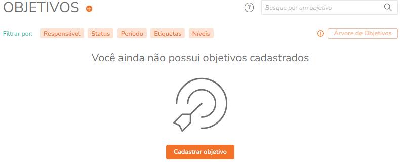Botões de ação na Home para criar objetivo