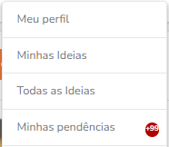 Lista de pendências com ícone para edição