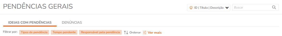 Botão Ver mais e filtros adicionais