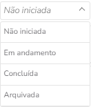 Alteração de status no modal da tarefa
