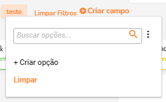 Campo criado com opções configuradas