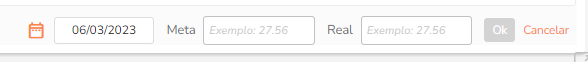 Botão Nova medição para inserir medições do KPI