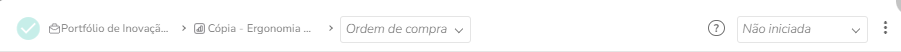 Barra superior do modal da tarefa com ações