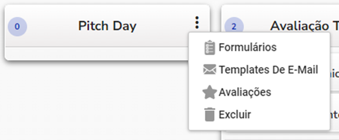 Opção Templates de E-mail no menu do funil