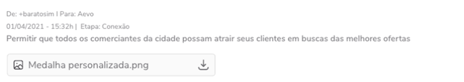 Arquivo anexado exibido como anexo para download