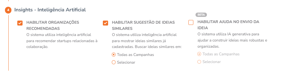 Opções de Inteligência Artificial