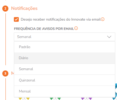 Configuração de notificações no meu perfil