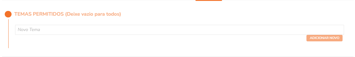 Configuração de Temas na campanha