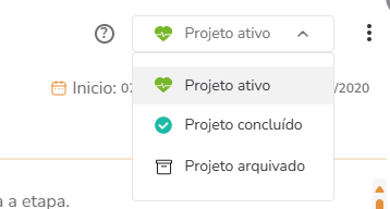 Seleção de situação do projeto