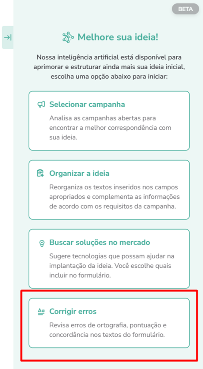 Corrigir erros - sugestões de correção
