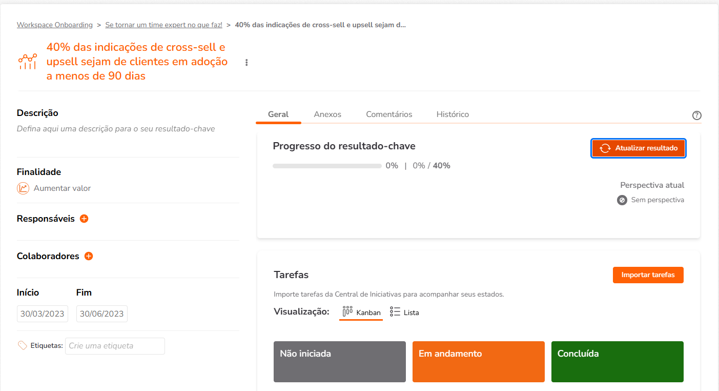 Aba Geral do Resultado-Chave