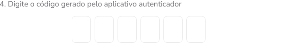 Campo de inserção do código de verificação no AEVO