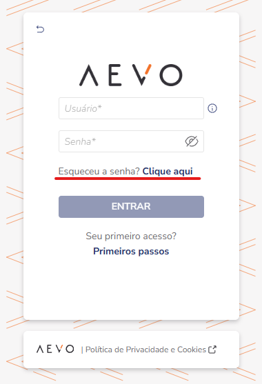 Link Esqueceu sua senha? na página de login
