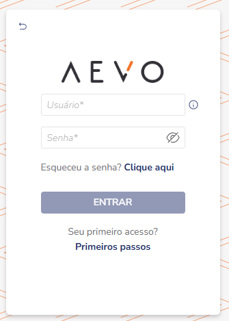 Tela de login - usuário e senha
