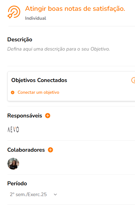 Indicação de usuários com permissão para criar resultado-chave