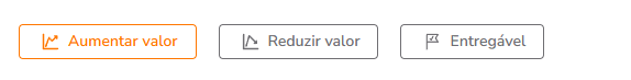 Opções de métrica: aumentar, reduzir ou entregável